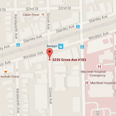 Map of 3245 S. Grove Avenue, Suite 107, Berwyn, IL 60402